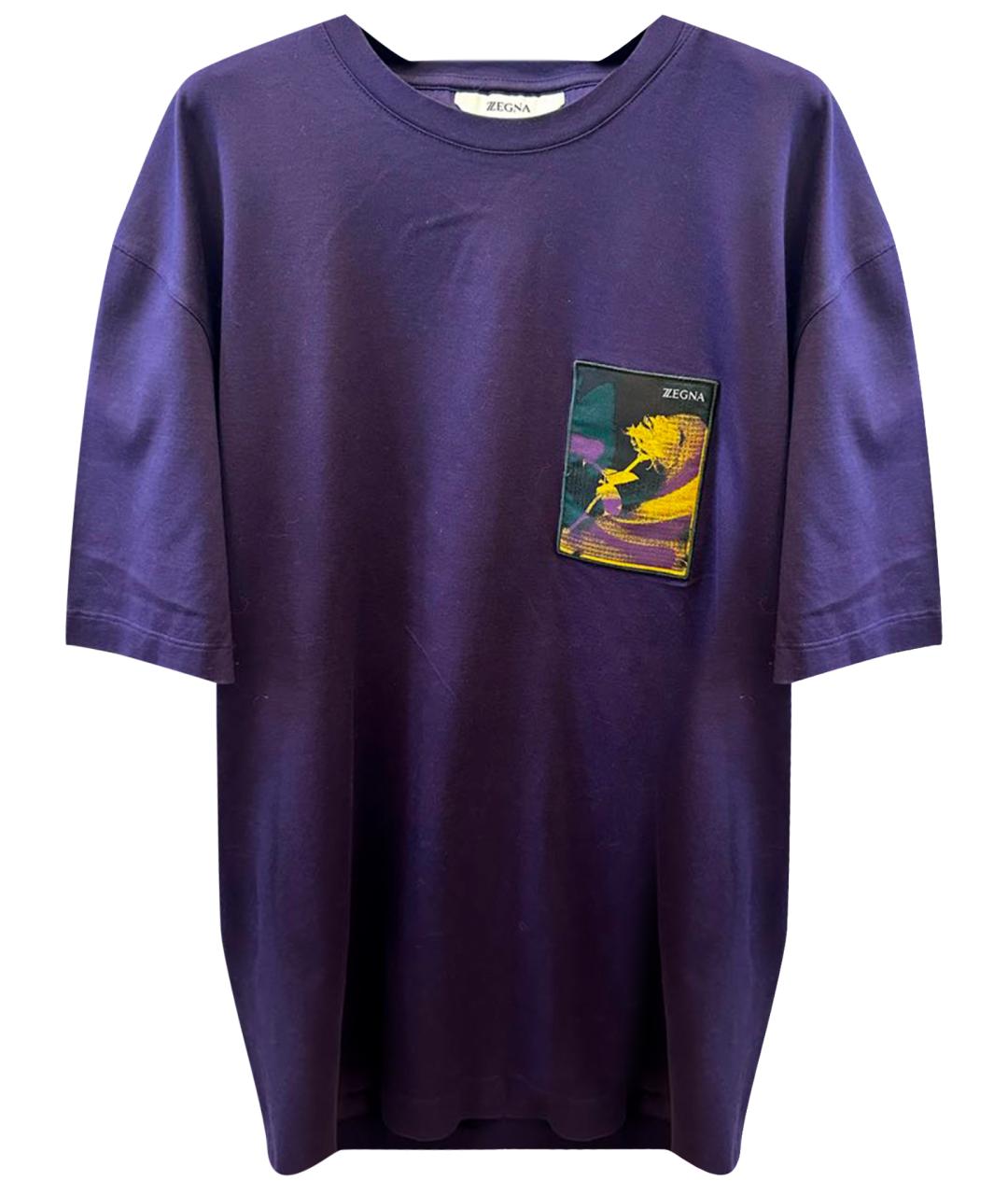 ERMENEGILDO ZEGNA Фиолетовая хлопковая футболка, фото 1