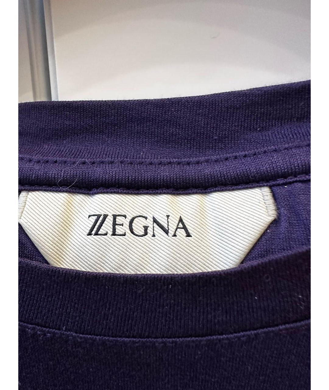 ERMENEGILDO ZEGNA Фиолетовая хлопковая футболка, фото 3