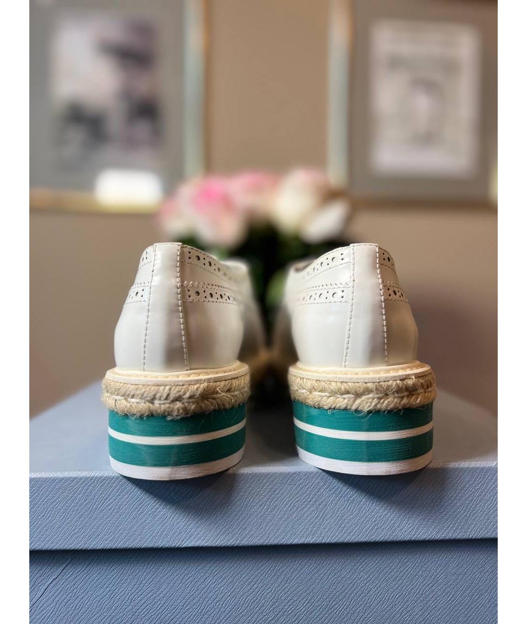 PRADA Белые кожаные ботинки, фото 3