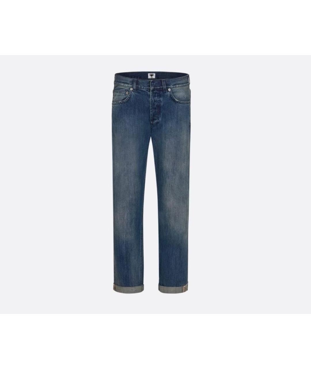 CHRISTIAN DIOR Синие хлопковые прямые джинсы, фото 9