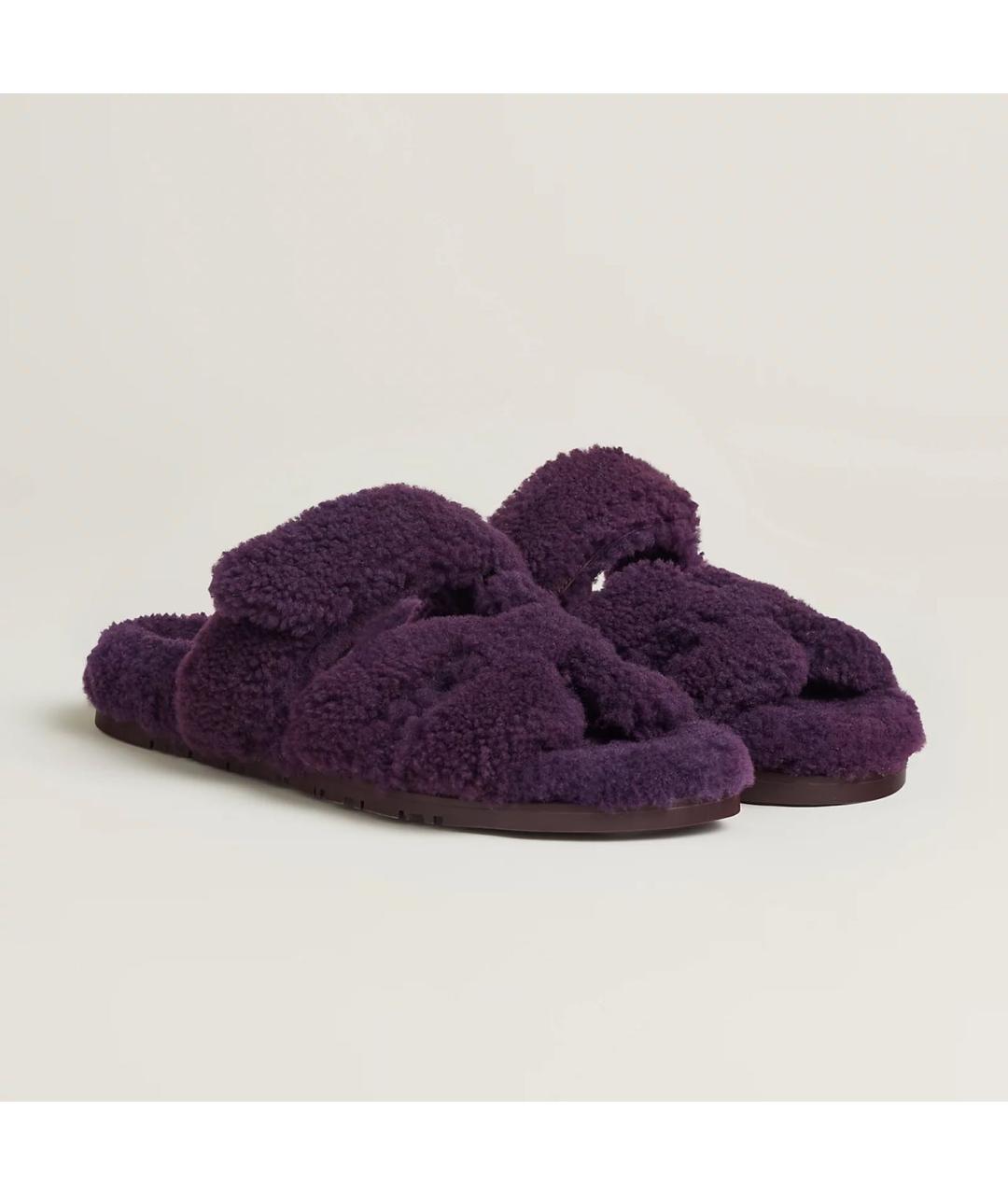 HERMES Фиолетовые сандалии, фото 5