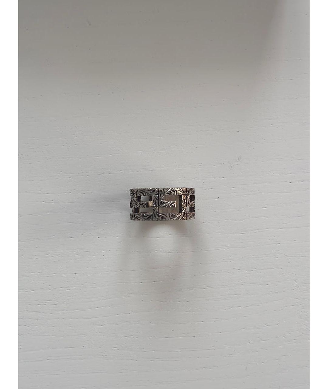 GUCCI Антрацитовое серебряное кольцо, фото 7