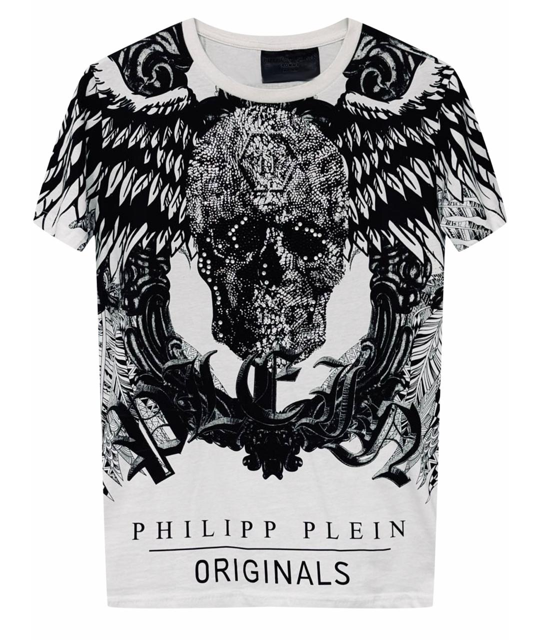 PHILIPP PLEIN Белая хлопковая футболка, фото 1