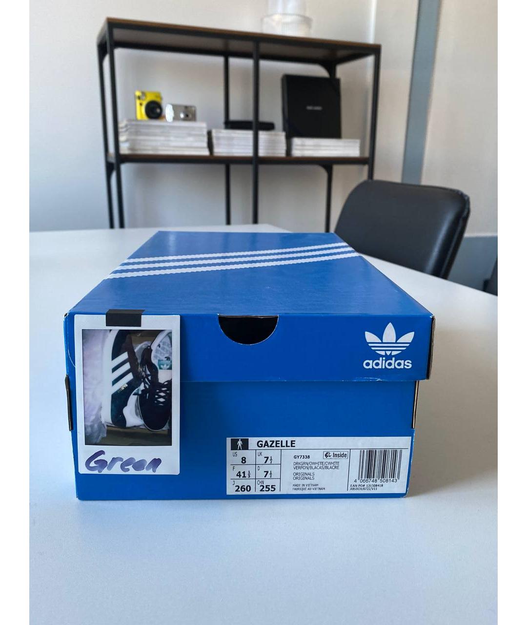 ADIDAS Зеленые нубуковые кеды, фото 4
