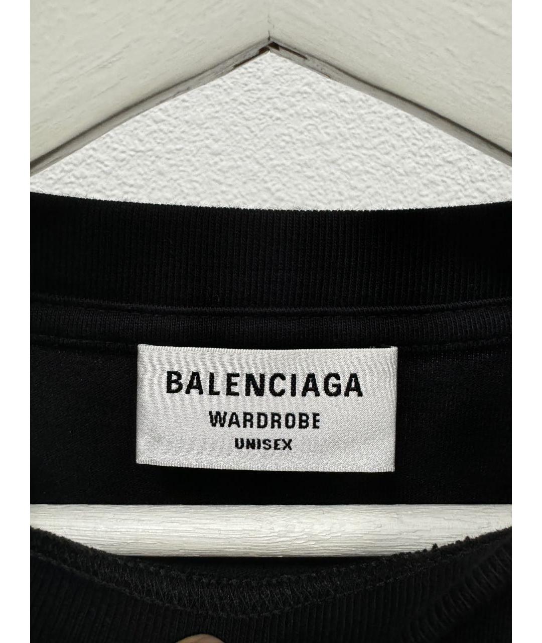 BALENCIAGA Черная хлопковая футболка, фото 6