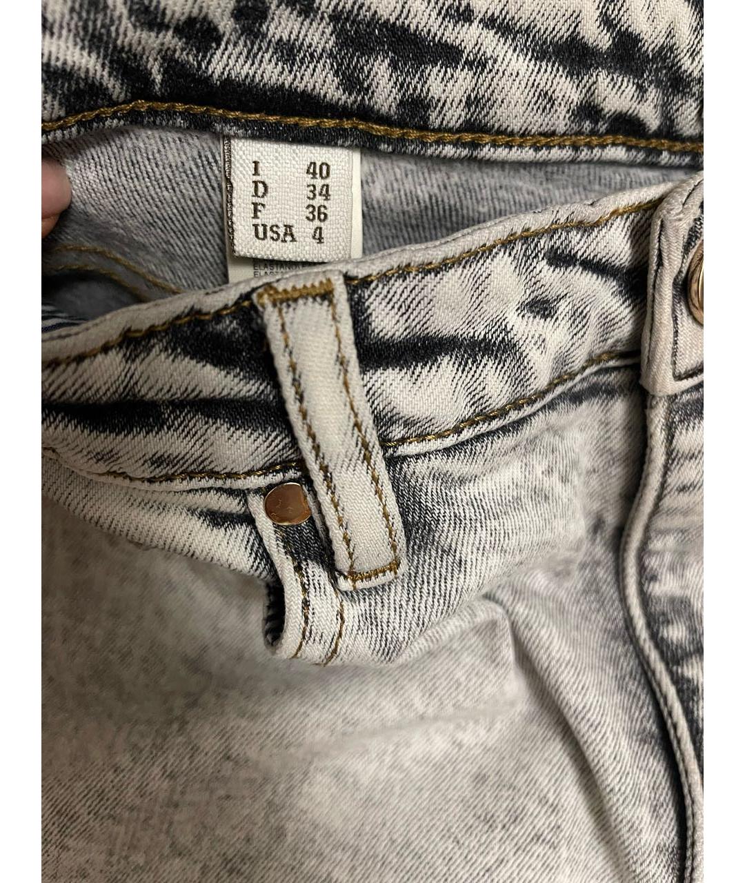 BRUNELLO CUCINELLI Серые хлопко-эластановые прямые джинсы, фото 4