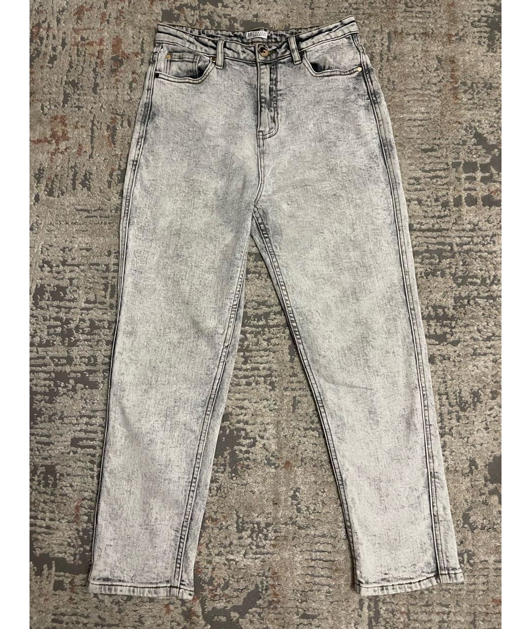 BRUNELLO CUCINELLI Серые хлопко-эластановые прямые джинсы, фото 6