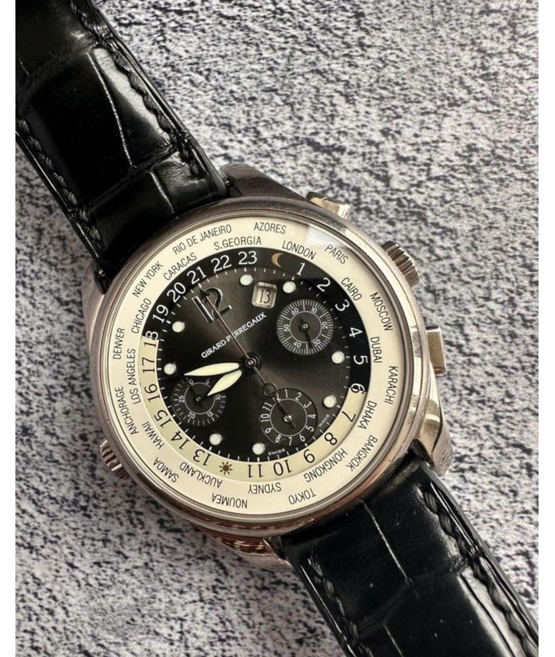 GIRARD PERREGAUX Серебряные часы из белого золота, фото 3