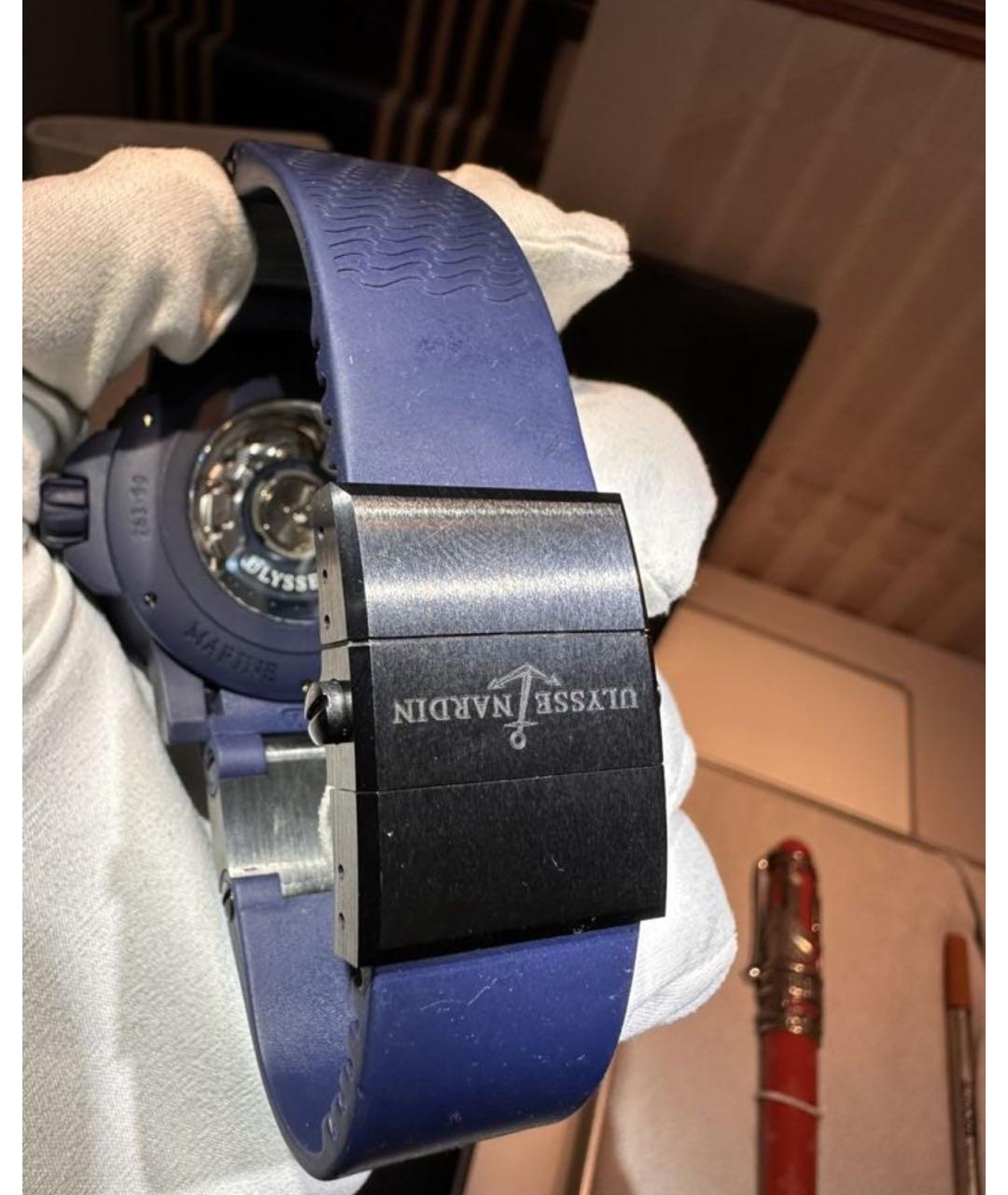 Ulysse Nardin Синие металлические часы, фото 7