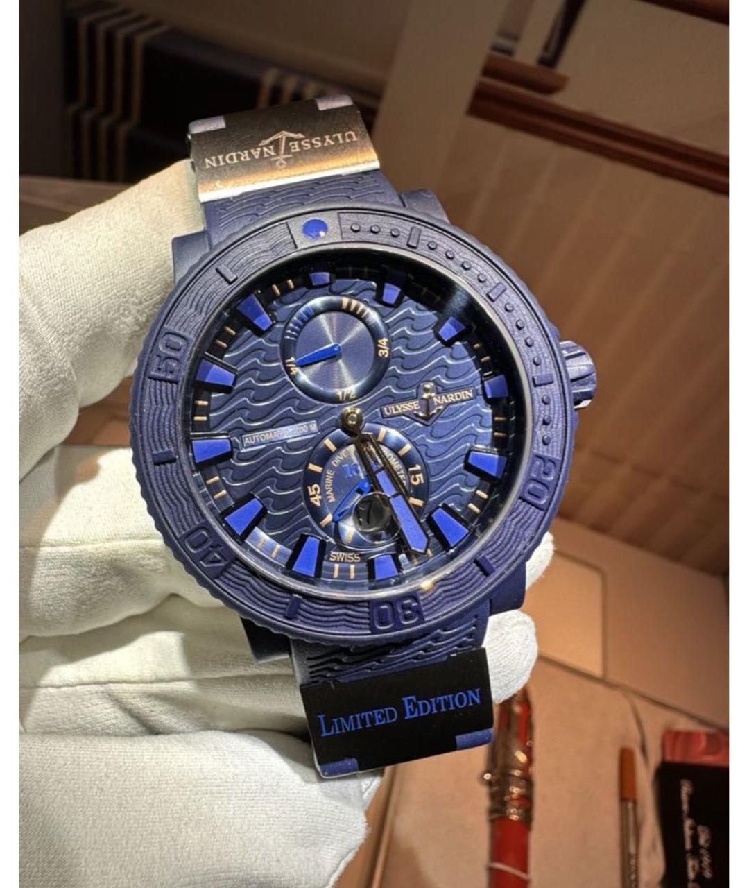 Ulysse Nardin Синие металлические часы, фото 9