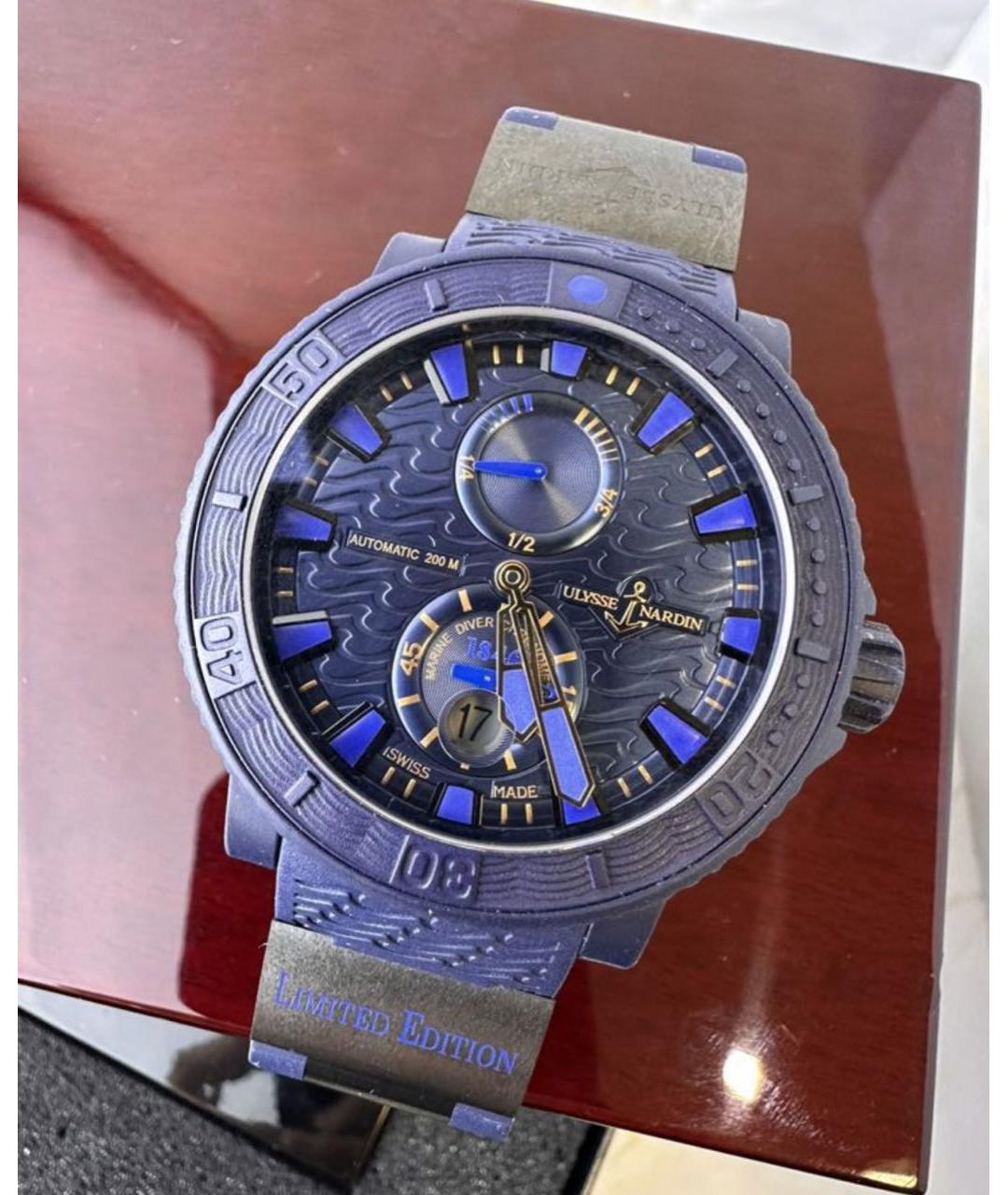 Ulysse Nardin Синие металлические часы, фото 2