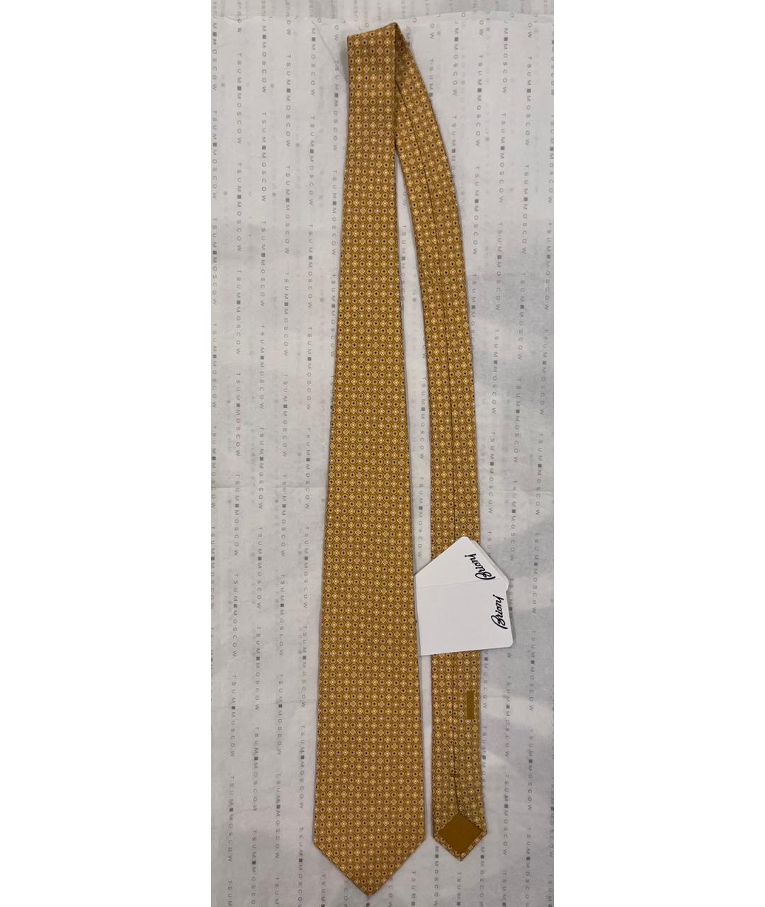 BRIONI Золотой шелковый галстук, фото 7