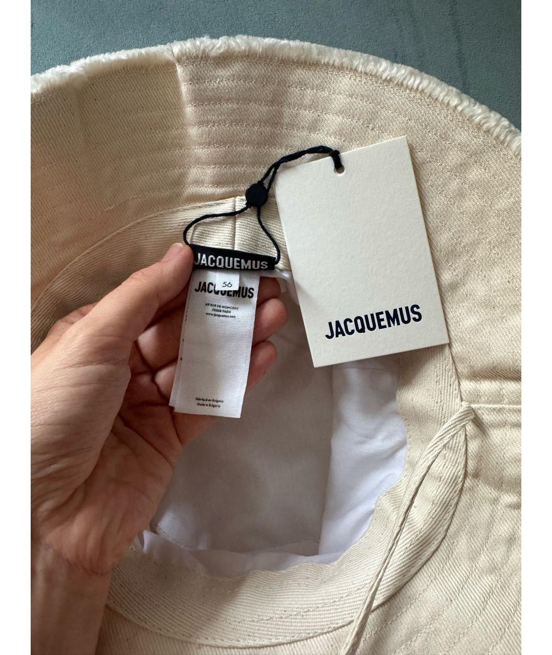 JACQUEMUS Белая хлопковая панама, фото 5
