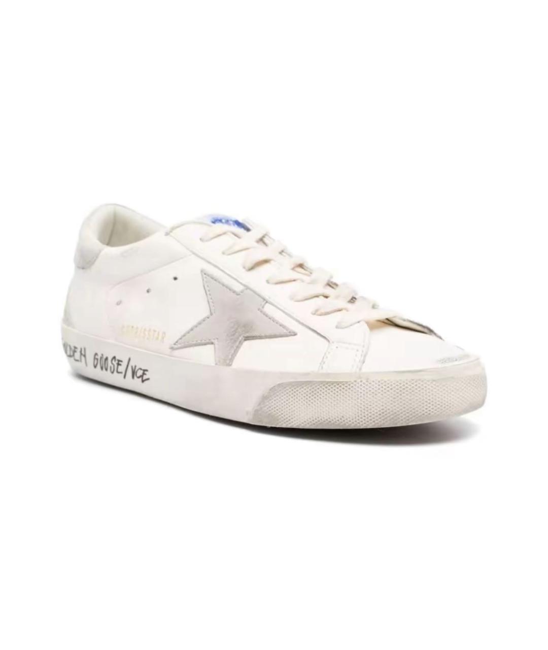 GOLDEN GOOSE DELUXE BRAND Белые кожаные низкие кроссовки / кеды, фото 2