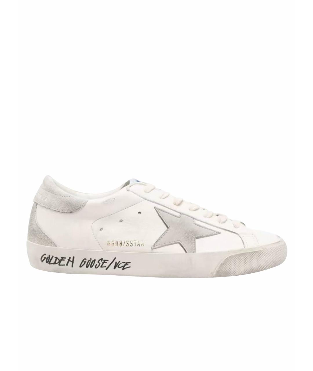 GOLDEN GOOSE DELUXE BRAND Белые кожаные низкие кроссовки / кеды, фото 1