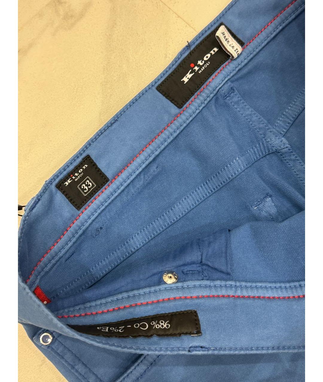 KITON Синие хлопко-эластановые джинсы скинни, фото 3