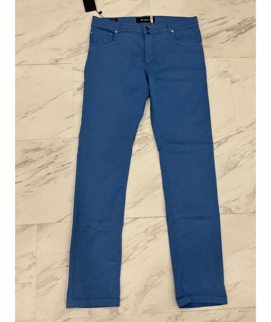 KITON Синие хлопко-эластановые джинсы скинни, фото 5