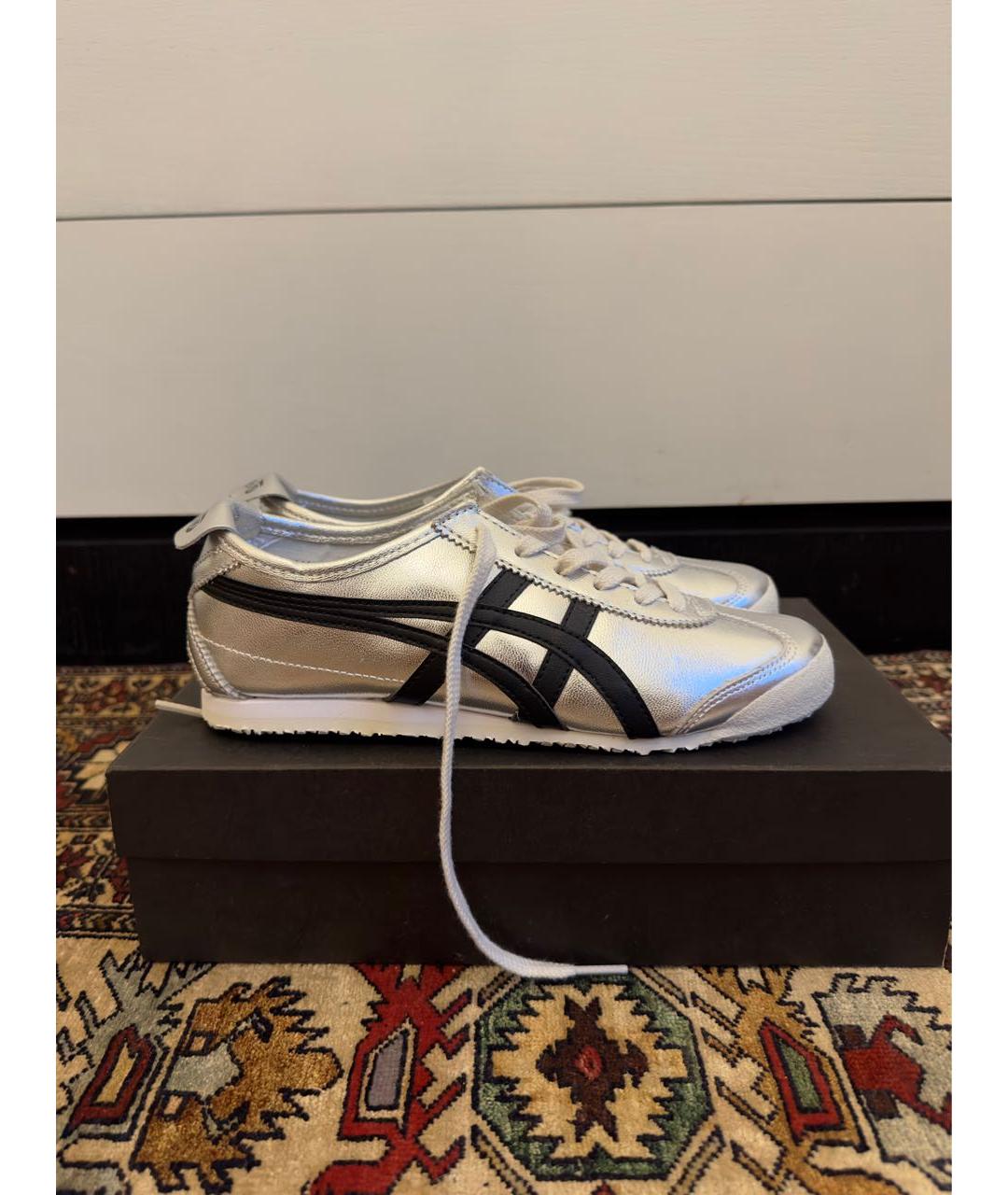 ONITSUKA TIGER Серебряные кеды из искусственной кожи, фото 2