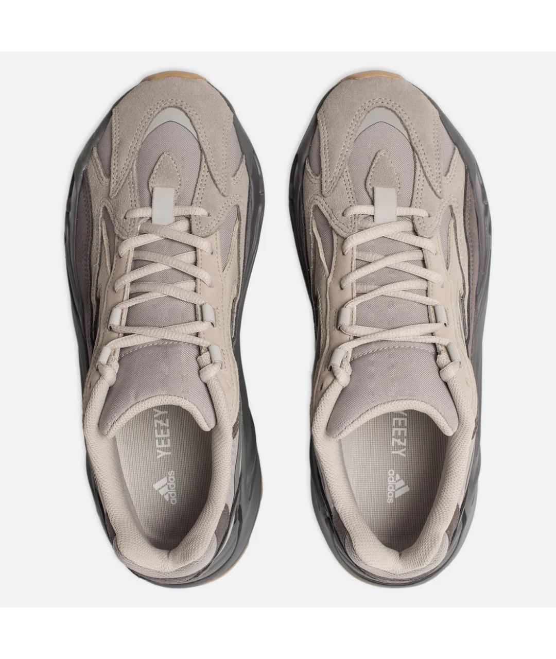 ADIDAS YEEZY Коричневые кожаные низкие кроссовки / кеды, фото 3