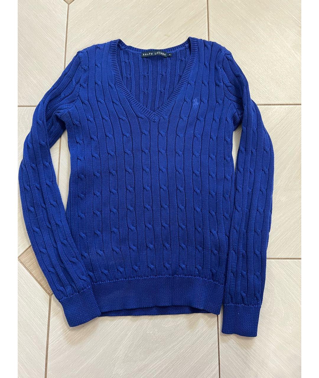 RALPH LAUREN Синий хлопковый джемпер / свитер, фото 5