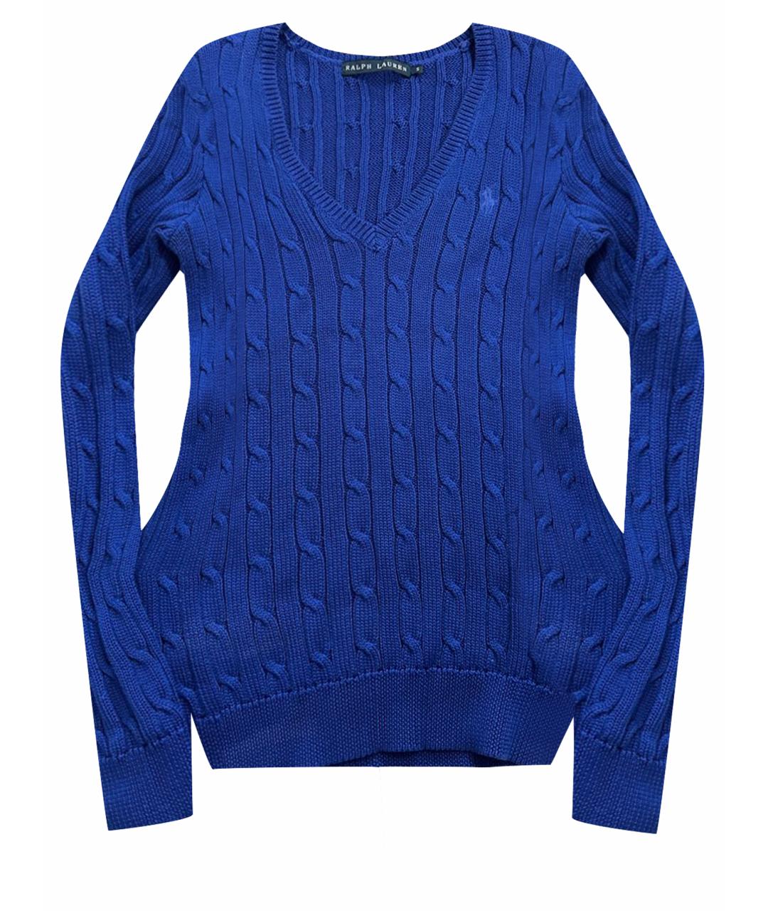 RALPH LAUREN Синий хлопковый джемпер / свитер, фото 1