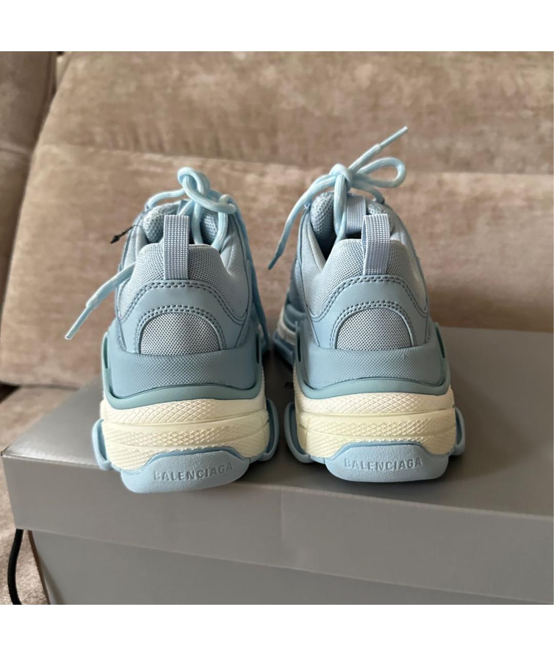 BALENCIAGA Голубые кроссовки, фото 4
