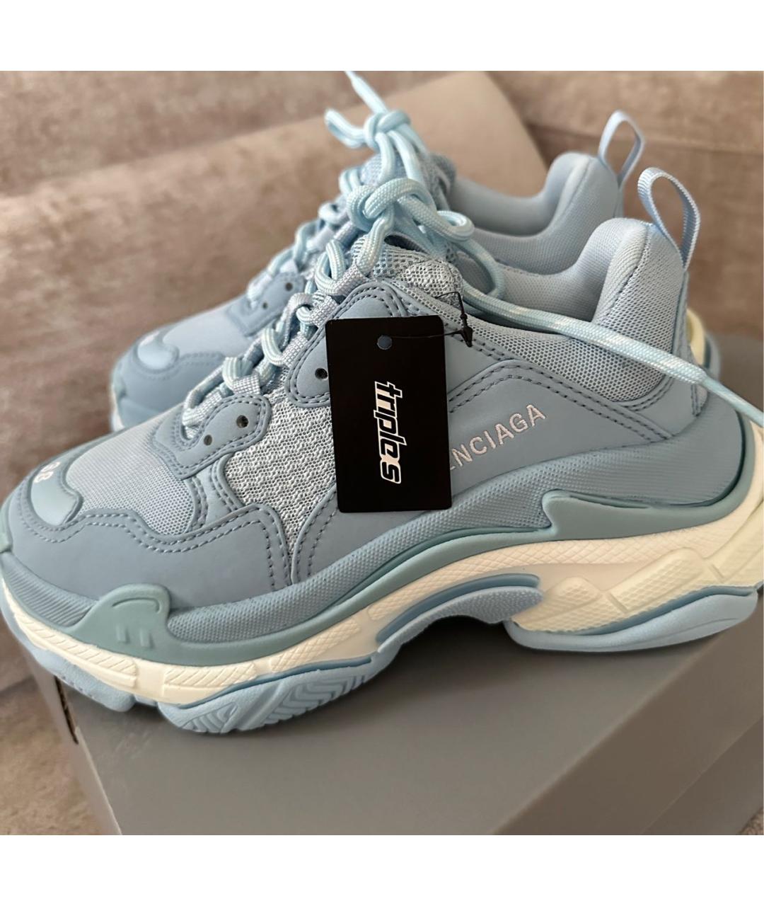 BALENCIAGA Голубые кроссовки, фото 7