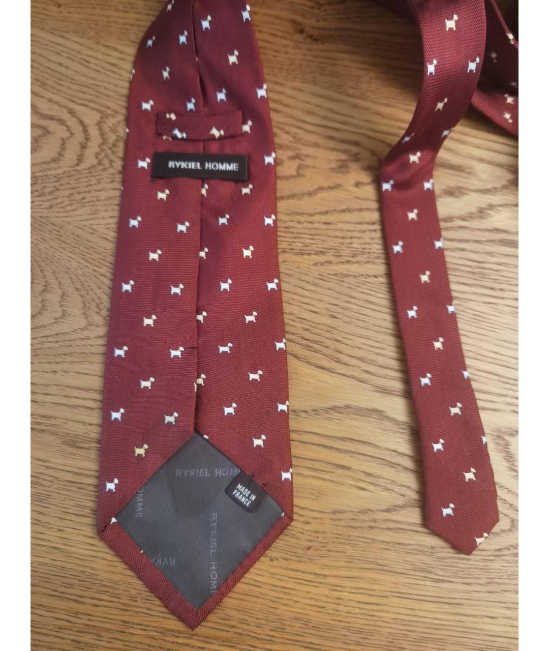 SONIA RYKIEL VINTAGE Бордовый шелковый галстук, фото 7