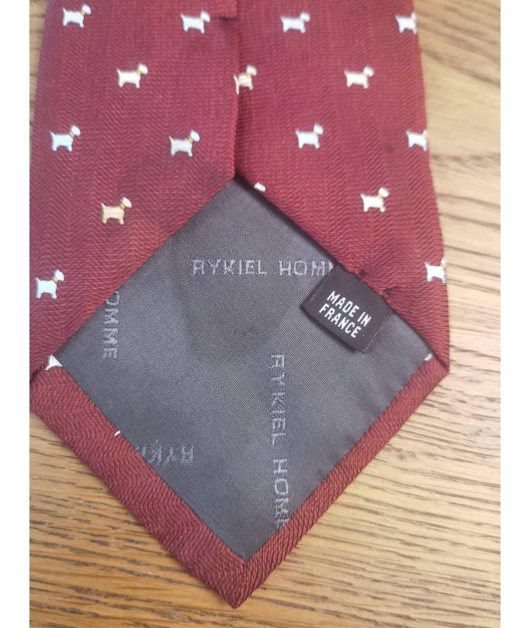 SONIA RYKIEL VINTAGE Бордовый шелковый галстук, фото 5