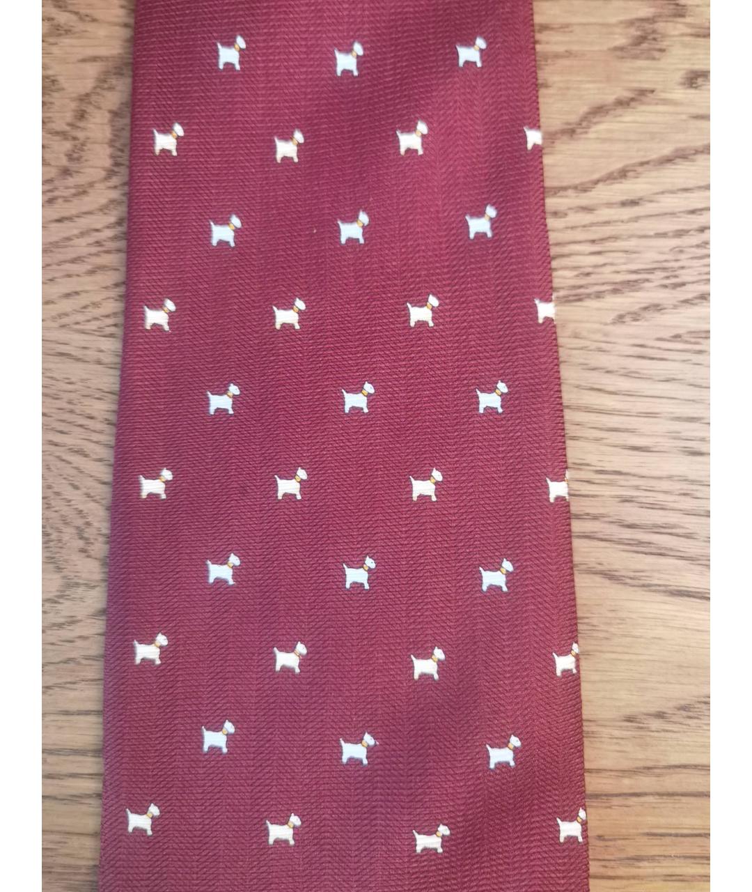 SONIA RYKIEL VINTAGE Бордовый шелковый галстук, фото 9