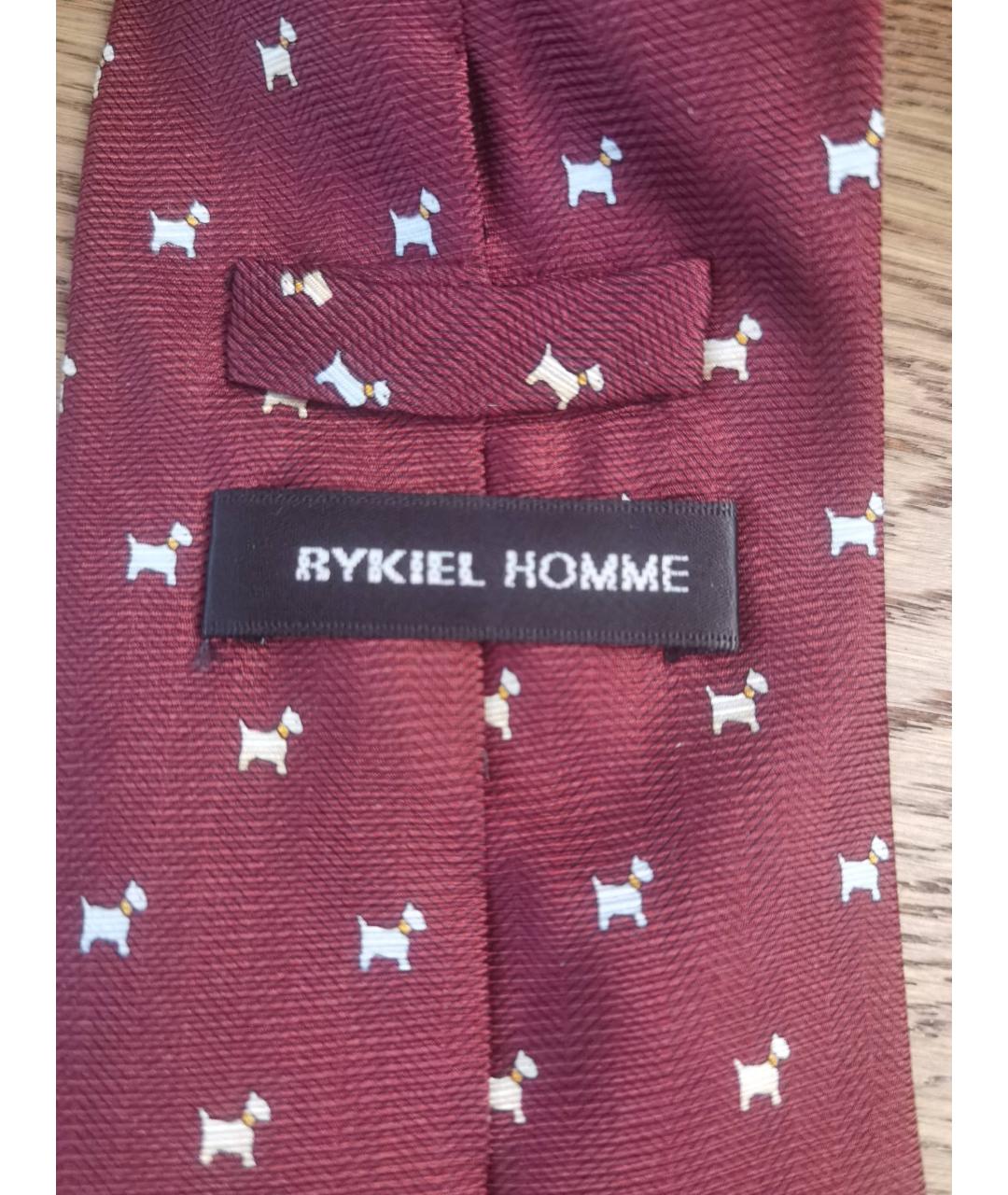 SONIA RYKIEL VINTAGE Бордовый шелковый галстук, фото 3