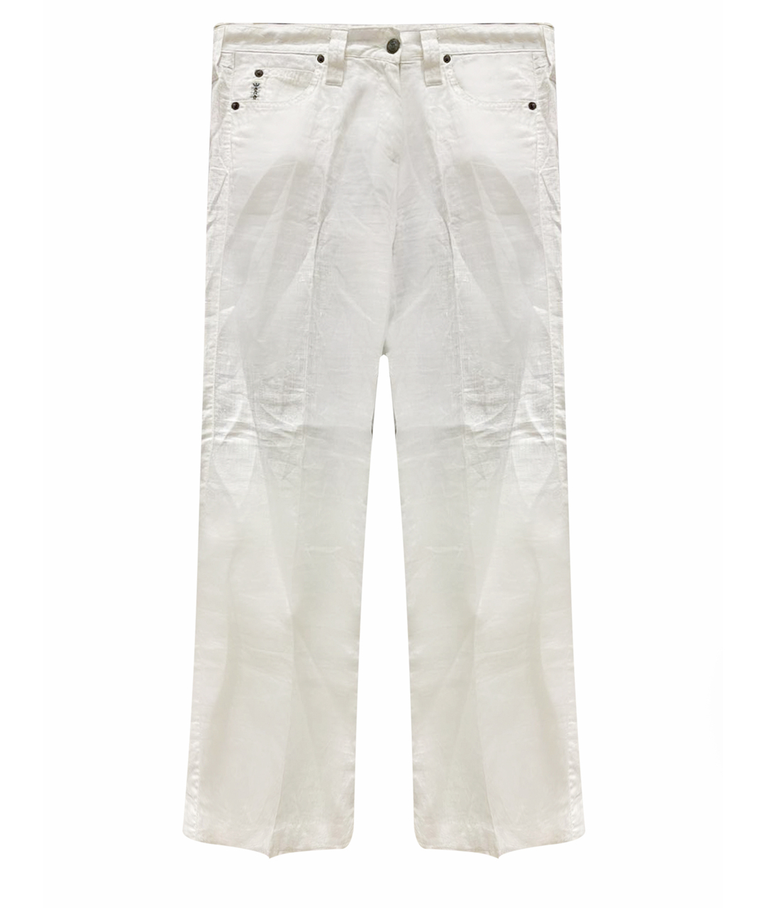 ARMANI JEANS Белые льняные прямые брюки, фото 1