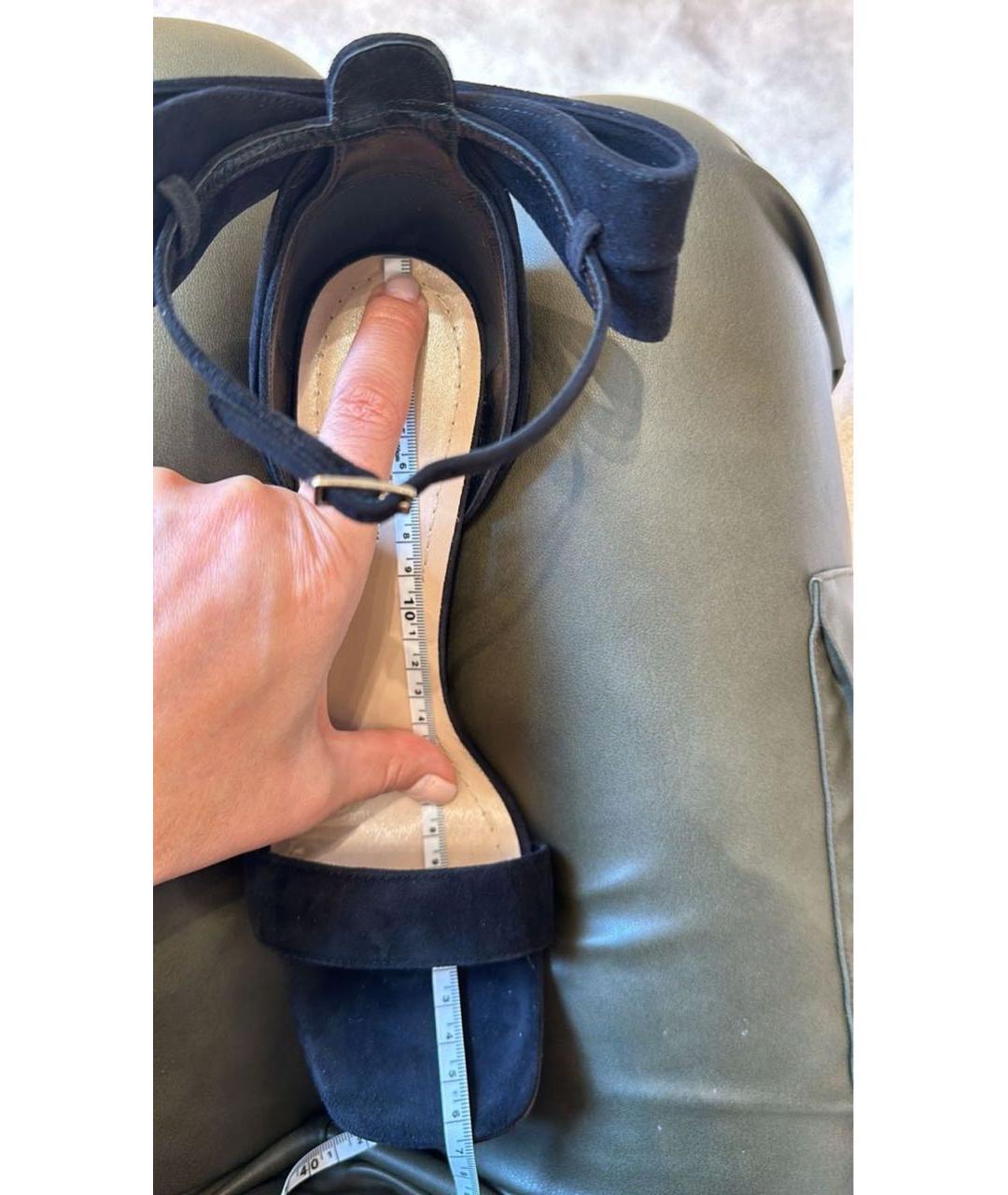 CHRISTIAN DIOR Черные замшевые босоножки, фото 4