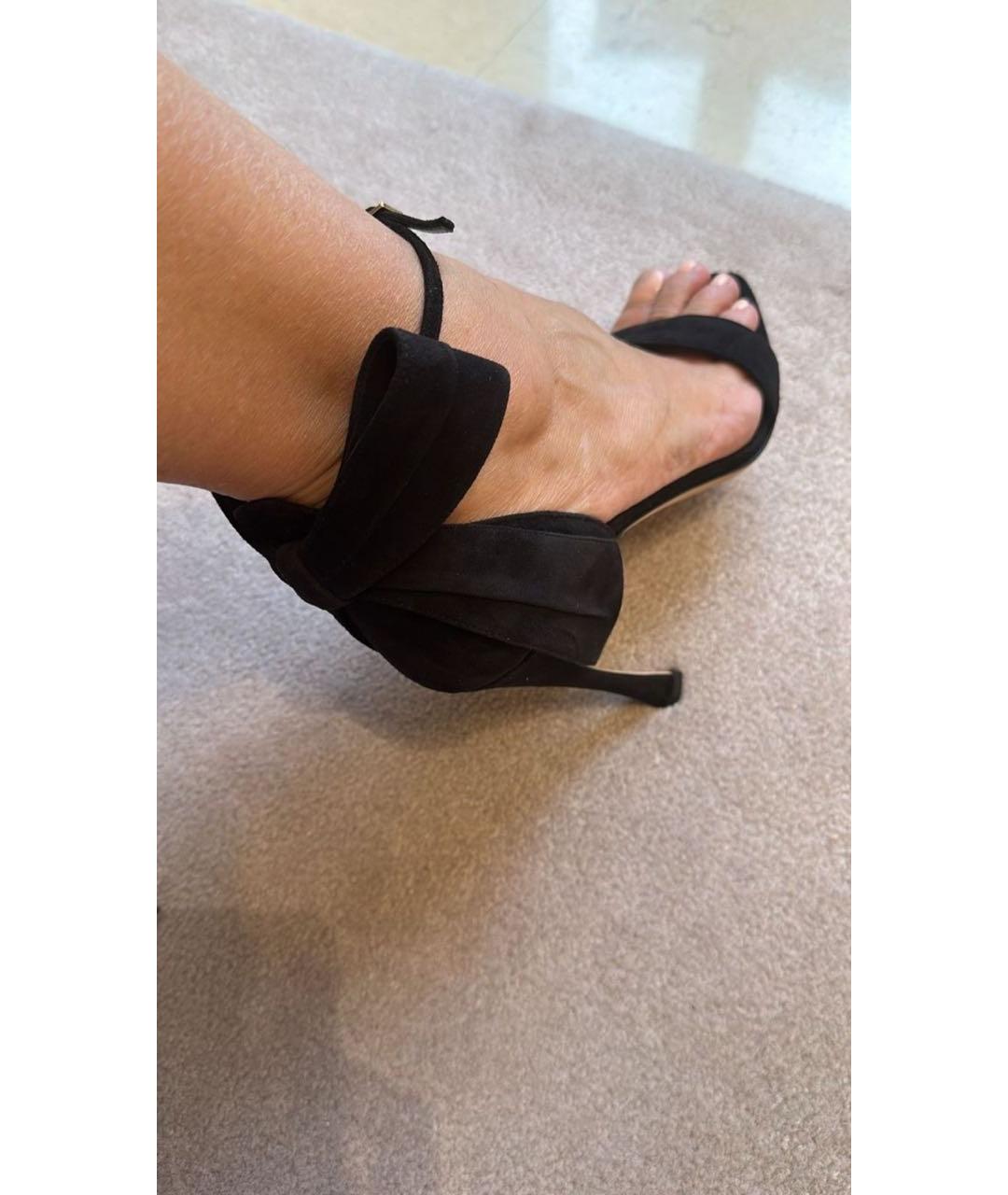 CHRISTIAN DIOR Черные замшевые босоножки, фото 3