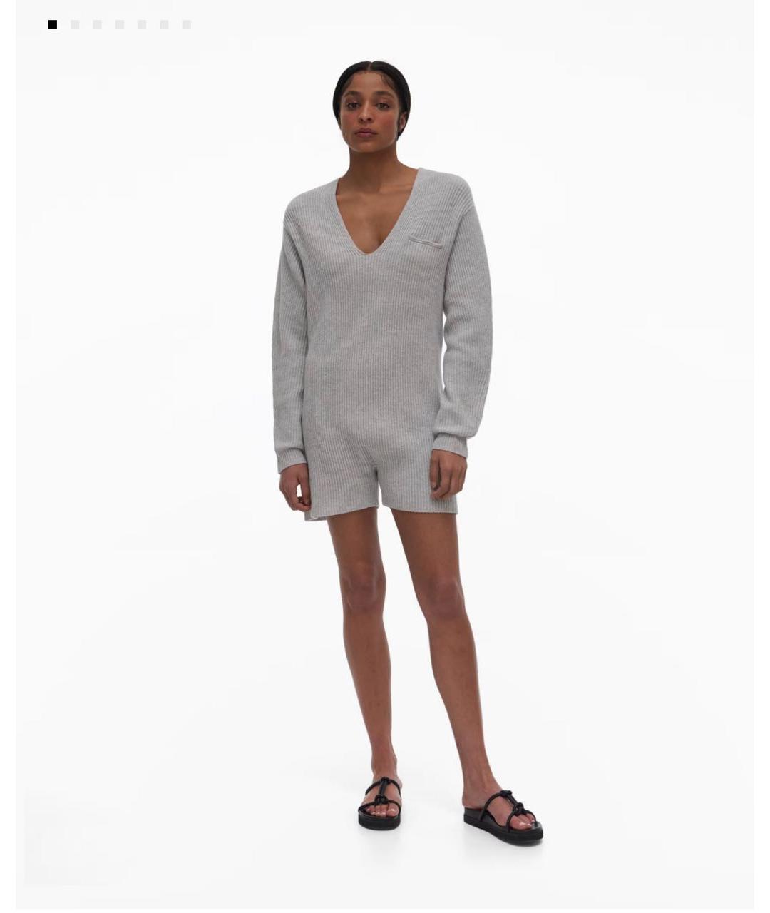 HELMUT LANG Серый шерстяной комбинезон, фото 2