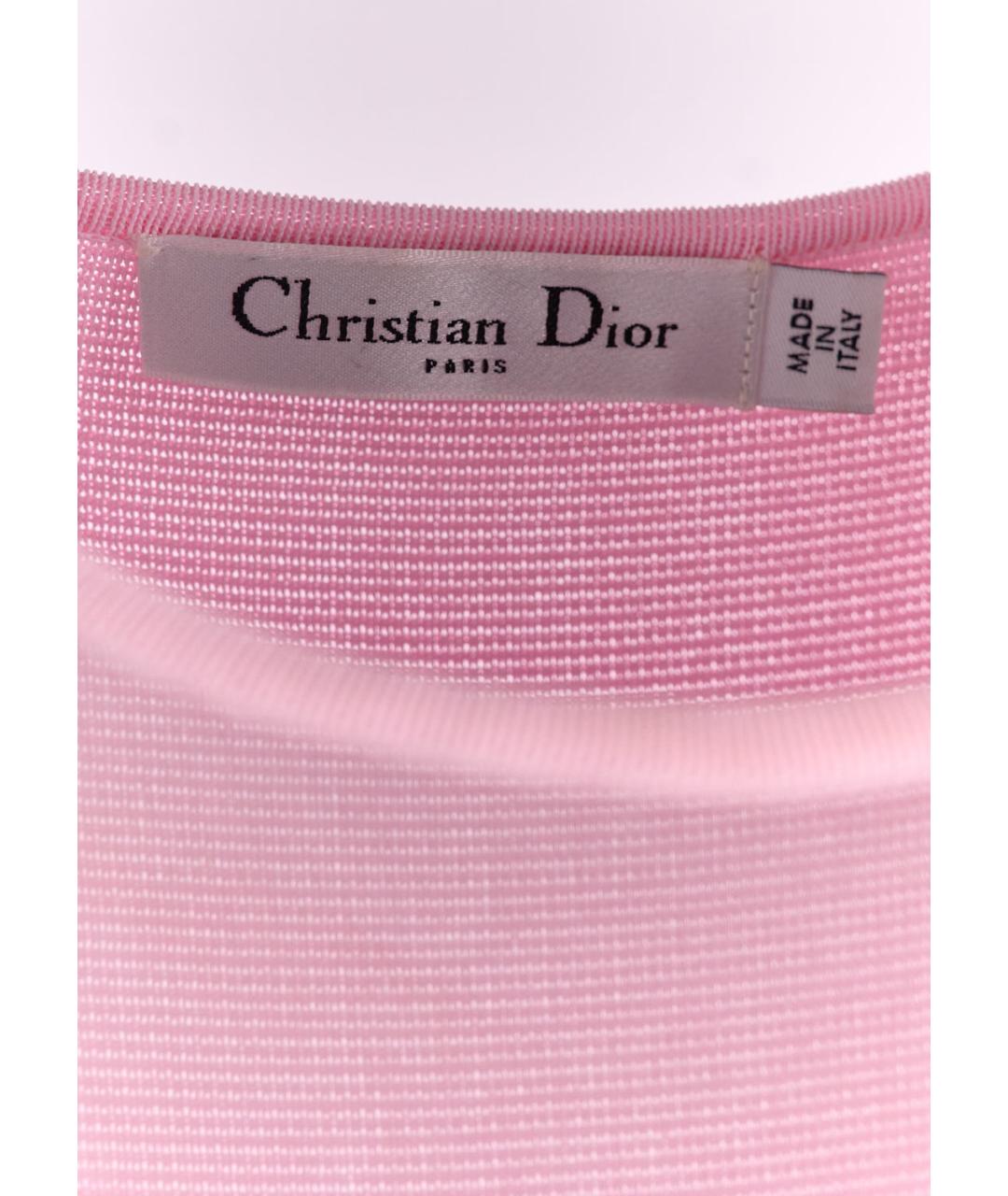 CHRISTIAN DIOR Розовая вискозная майка, фото 3