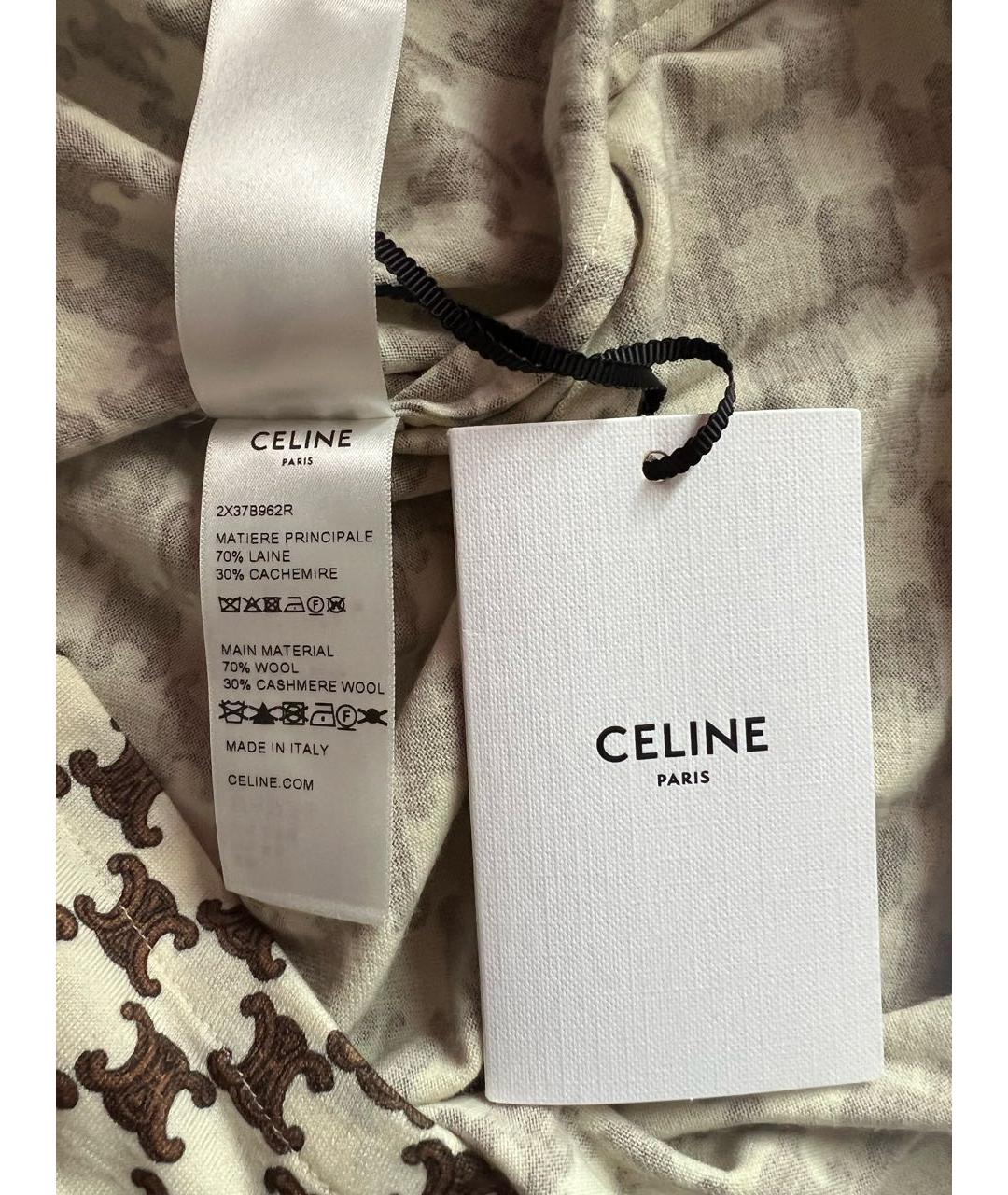 CELINE Бежевое шерстяное повседневное платье, фото 7