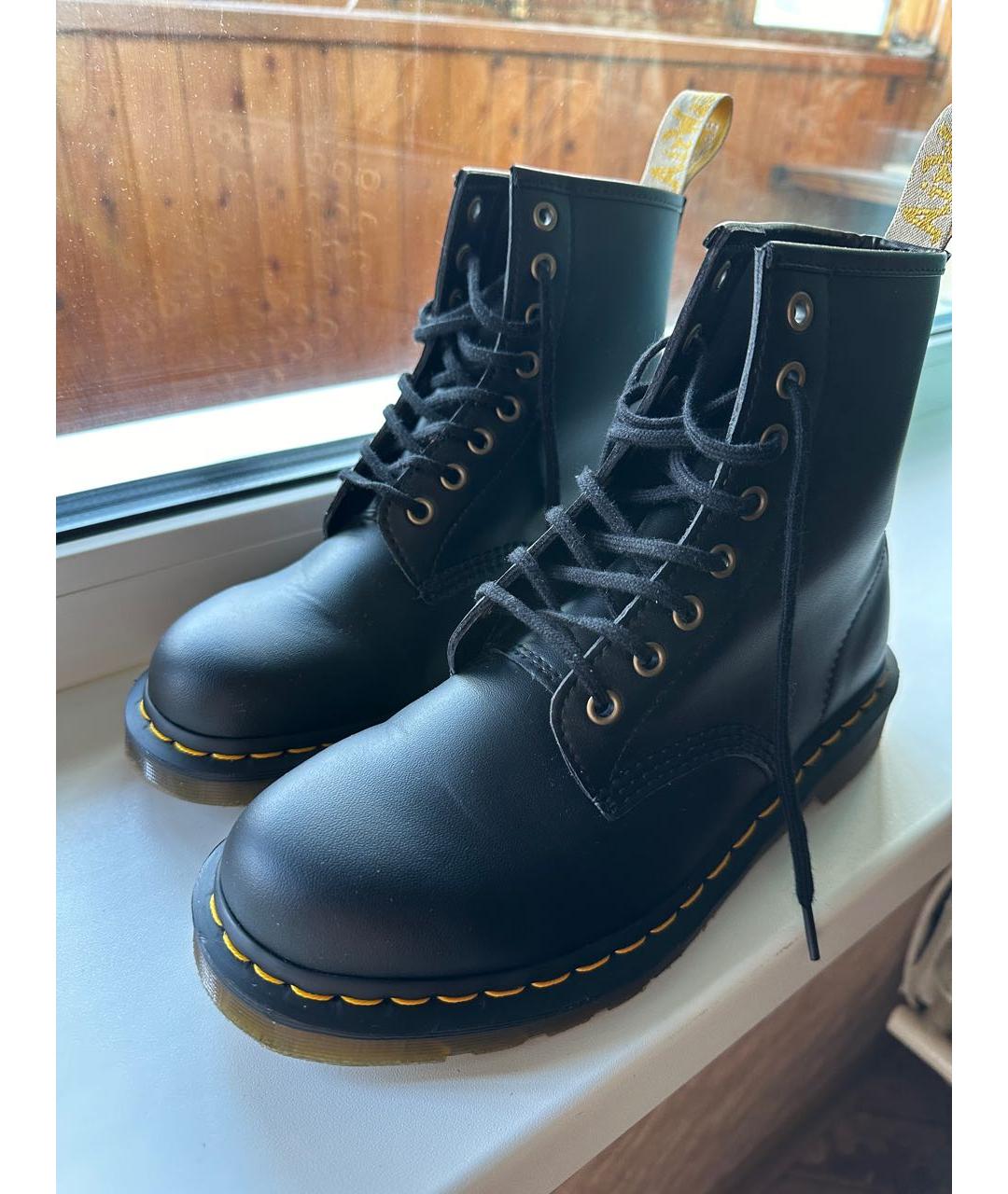 DR. MARTENS Черные ботинки из искусственной кожи, фото 2