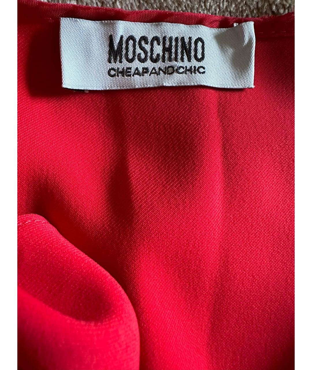 MOSCHINO Красное полиэстеровое коктейльное платье, фото 3