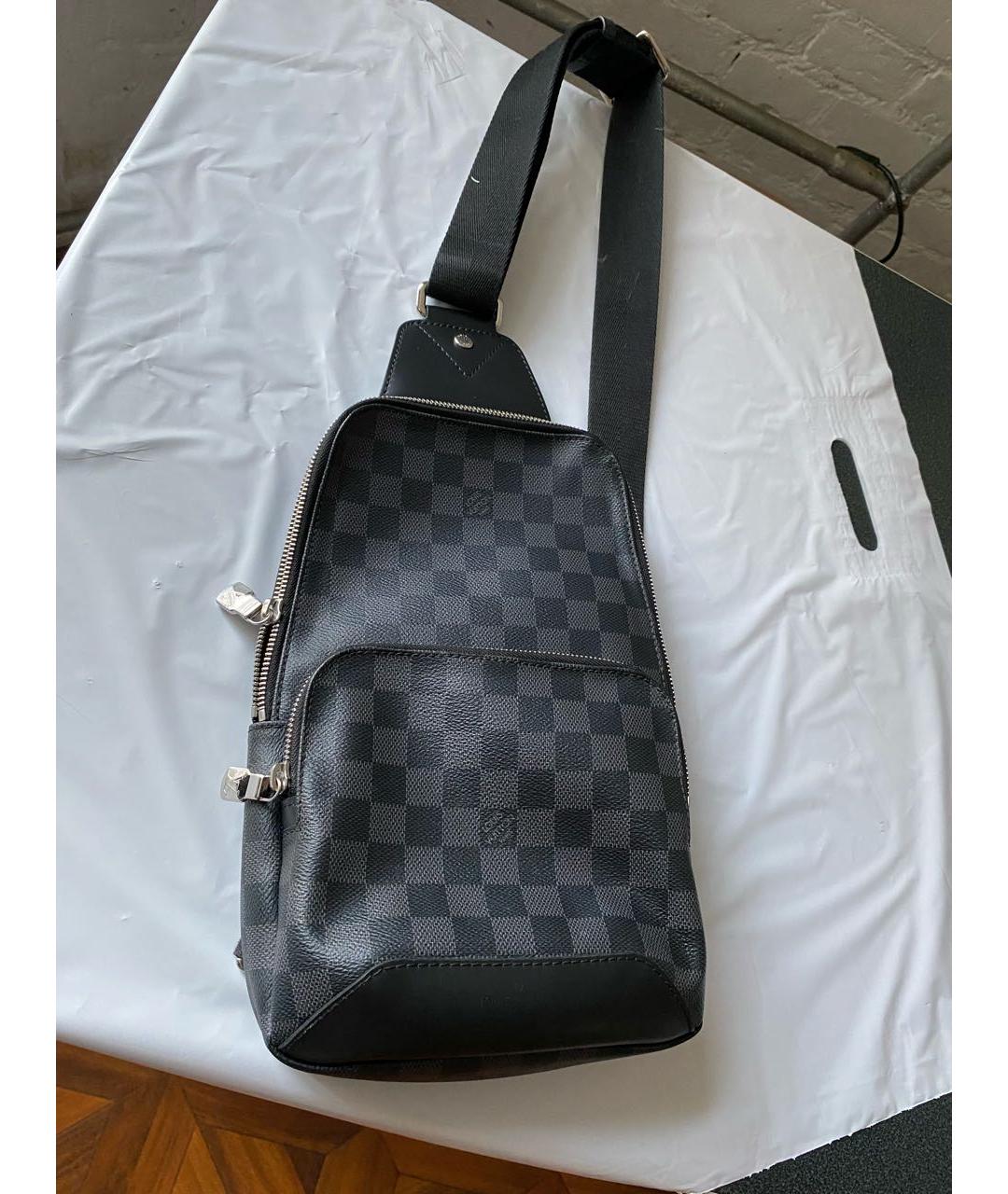 LOUIS VUITTON Серая кожаная сумка на плечо, фото 7