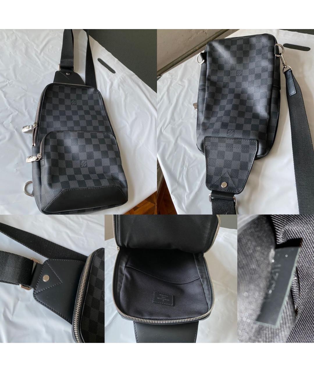 LOUIS VUITTON Серая кожаная сумка на плечо, фото 2