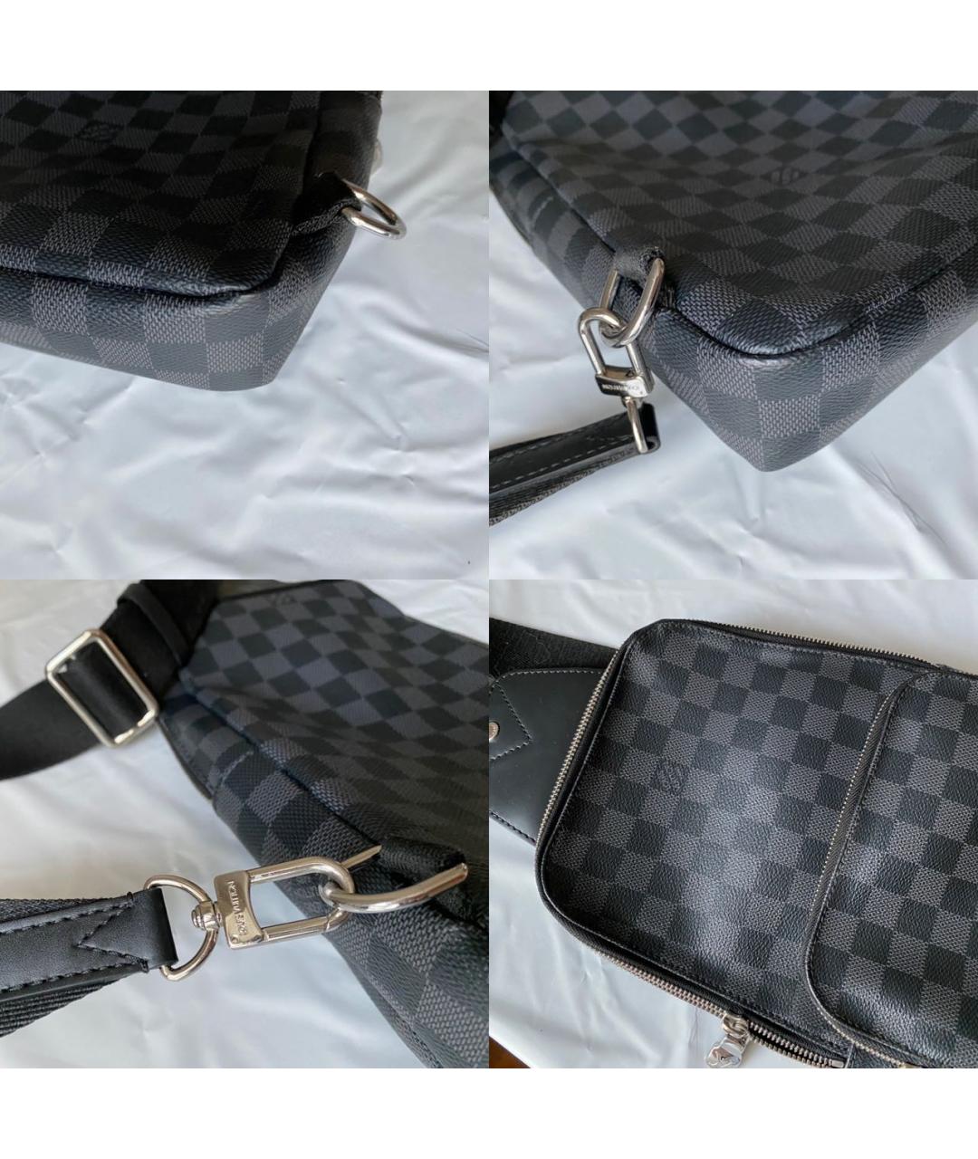 LOUIS VUITTON Серая кожаная сумка на плечо, фото 4