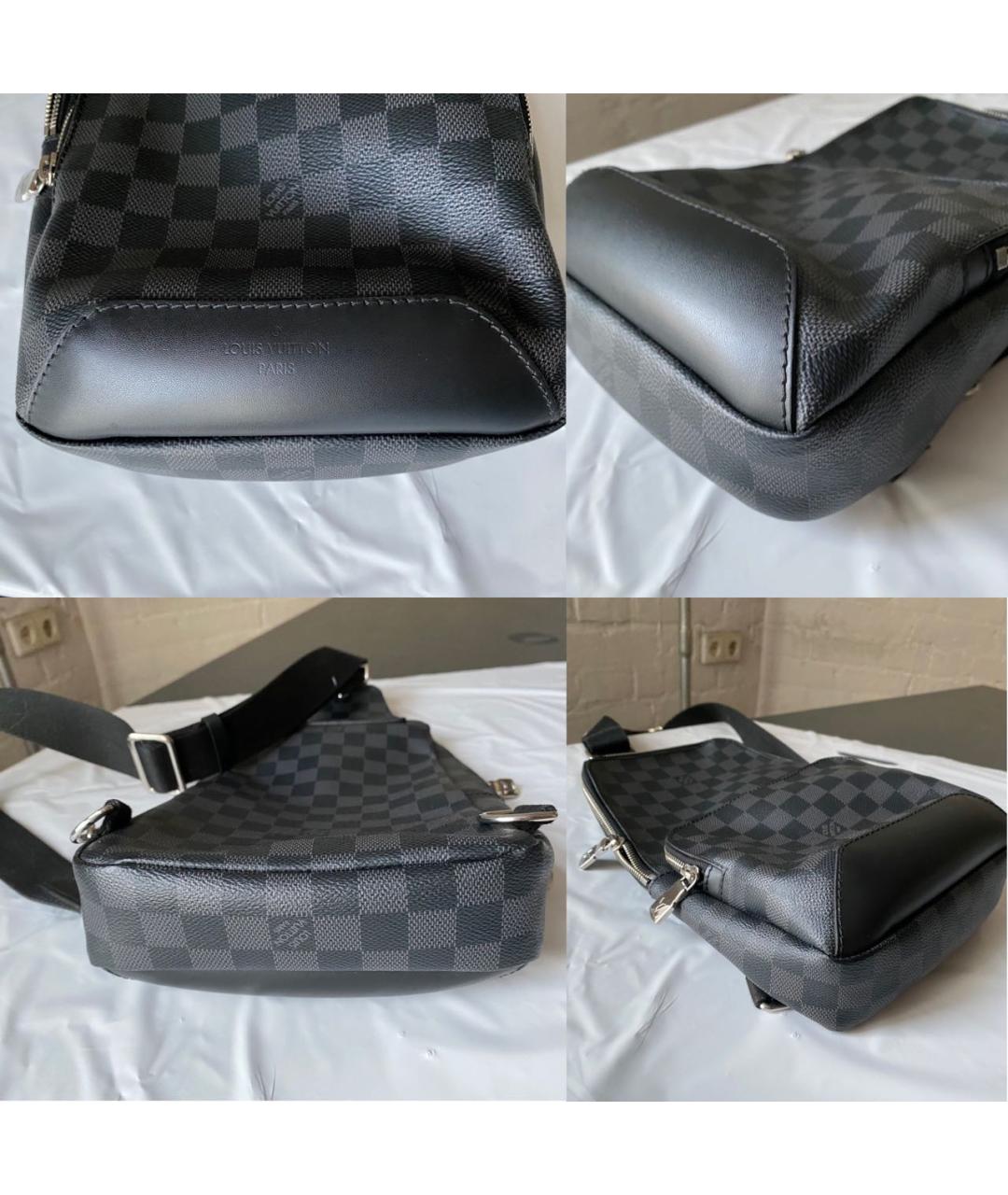 LOUIS VUITTON Серая кожаная сумка на плечо, фото 3