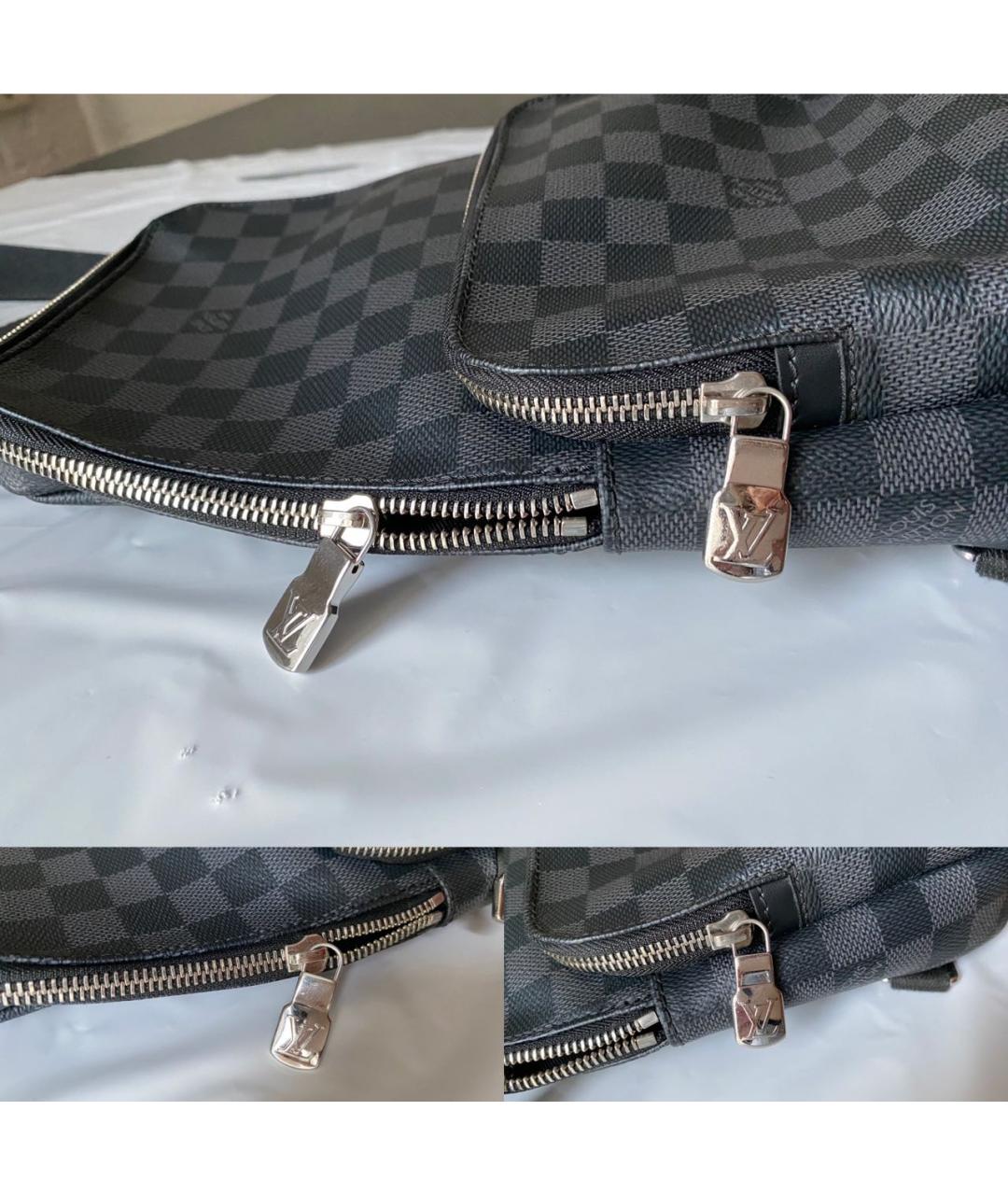 LOUIS VUITTON Серая кожаная сумка на плечо, фото 5