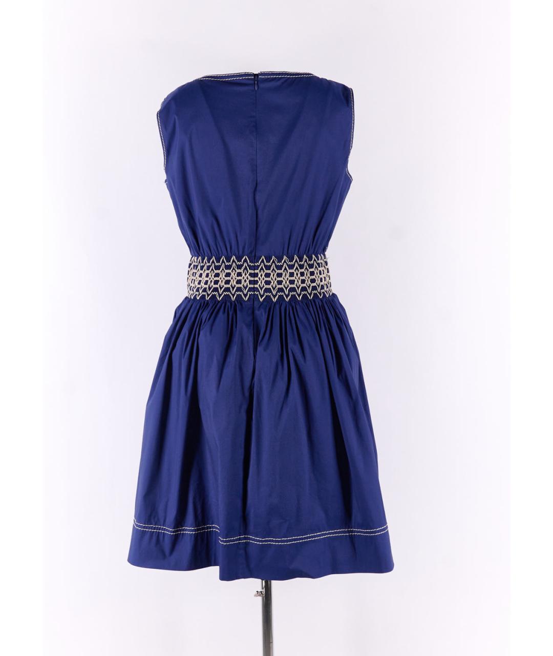 PRADA Темно-синее хлопко-эластановое вечернее платье, фото 2
