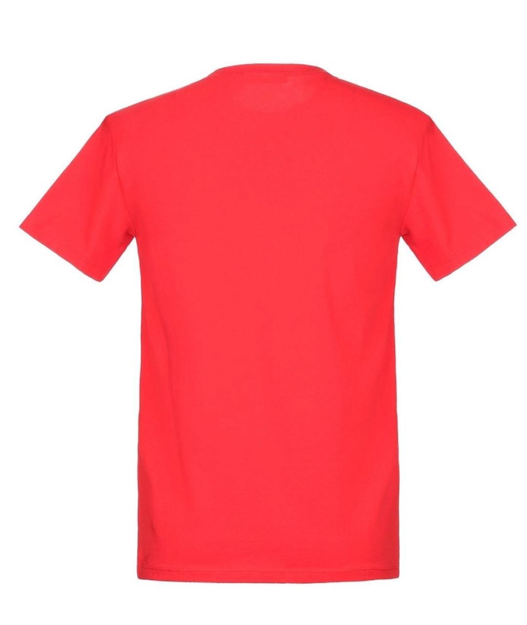 TRUSSARDI Красная хлопко-эластановая футболка, фото 2