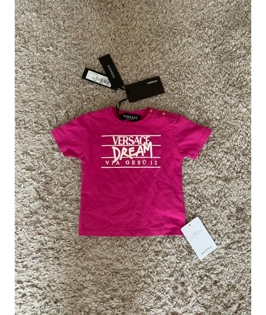 VERSACE Розовый хлопковый футболка / топ, фото 7