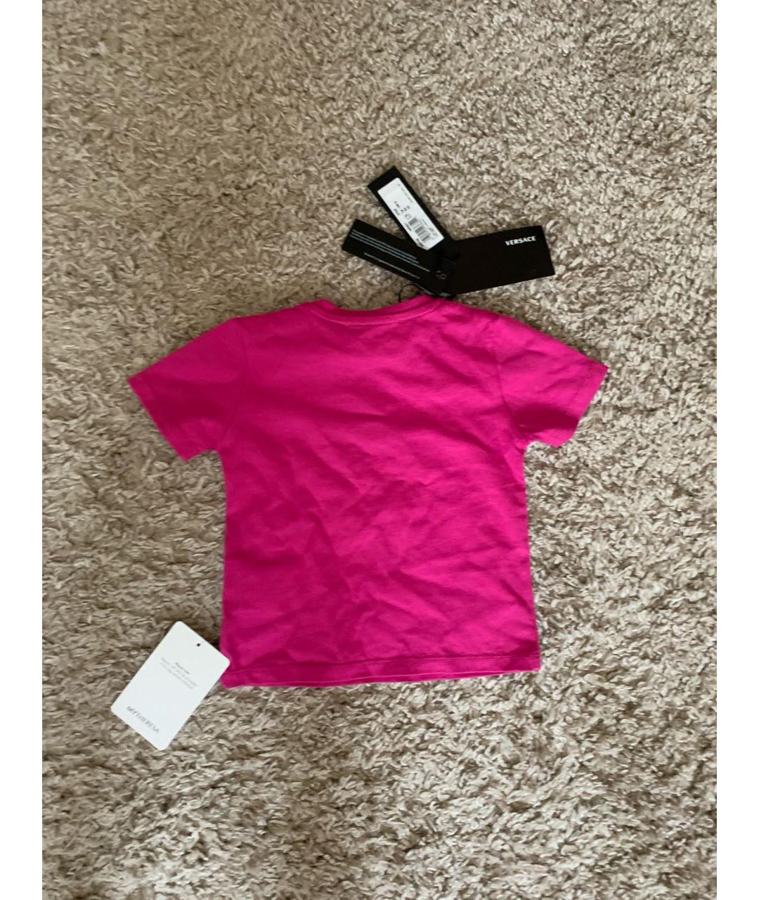 VERSACE Розовый хлопковый футболка / топ, фото 2