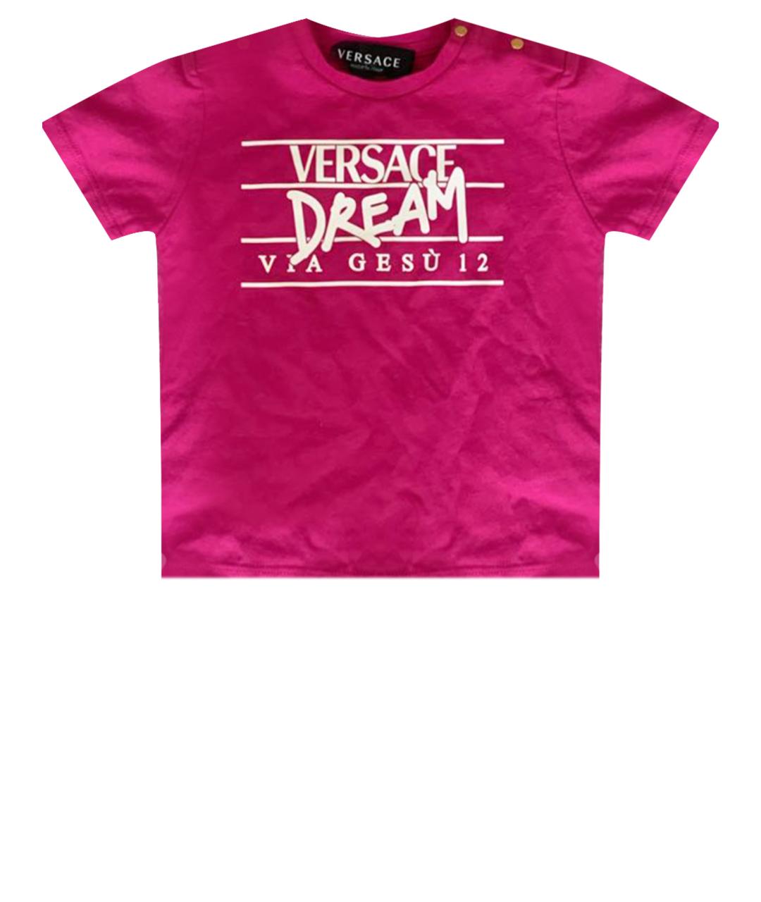 VERSACE Розовый хлопковый футболка / топ, фото 1