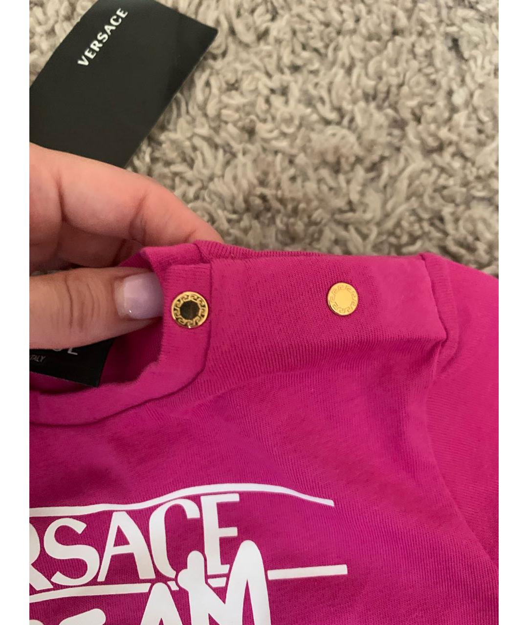 VERSACE Розовый хлопковый футболка / топ, фото 5
